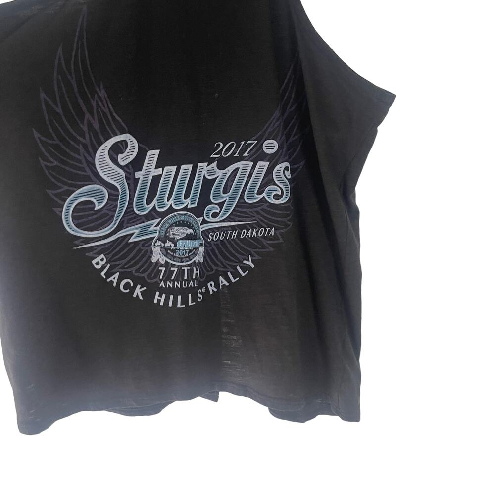 Miami Style Women's Size Medium Sturgis 2017 South Dakota Black Lace Up Top